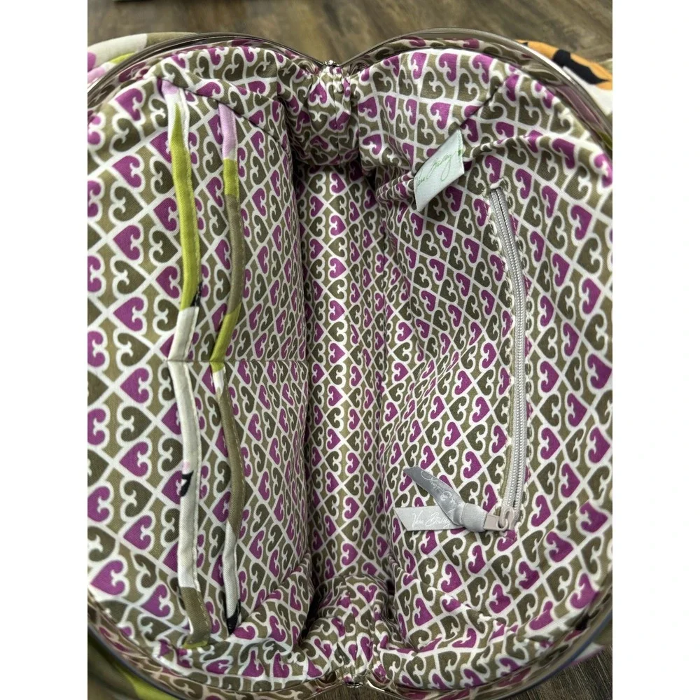 Vera Bradley Quilted Portobello Floral Bag Eloise Kiss Lock Satchel Green Purple